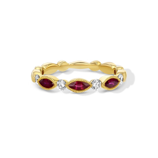 Ruby and Diamond Pinky Ring