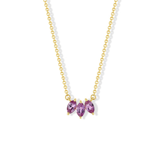 Pink Sapphire Marquise Necklace