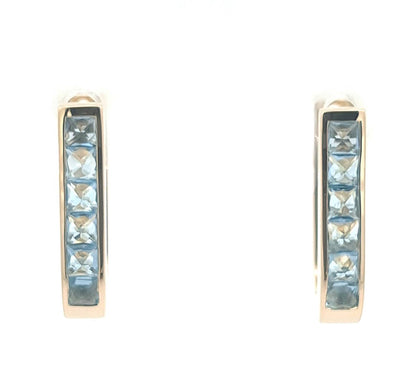 Blue Topaz U-Shaped Earrings