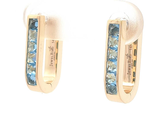 Blue Topaz U-Shaped Earrings