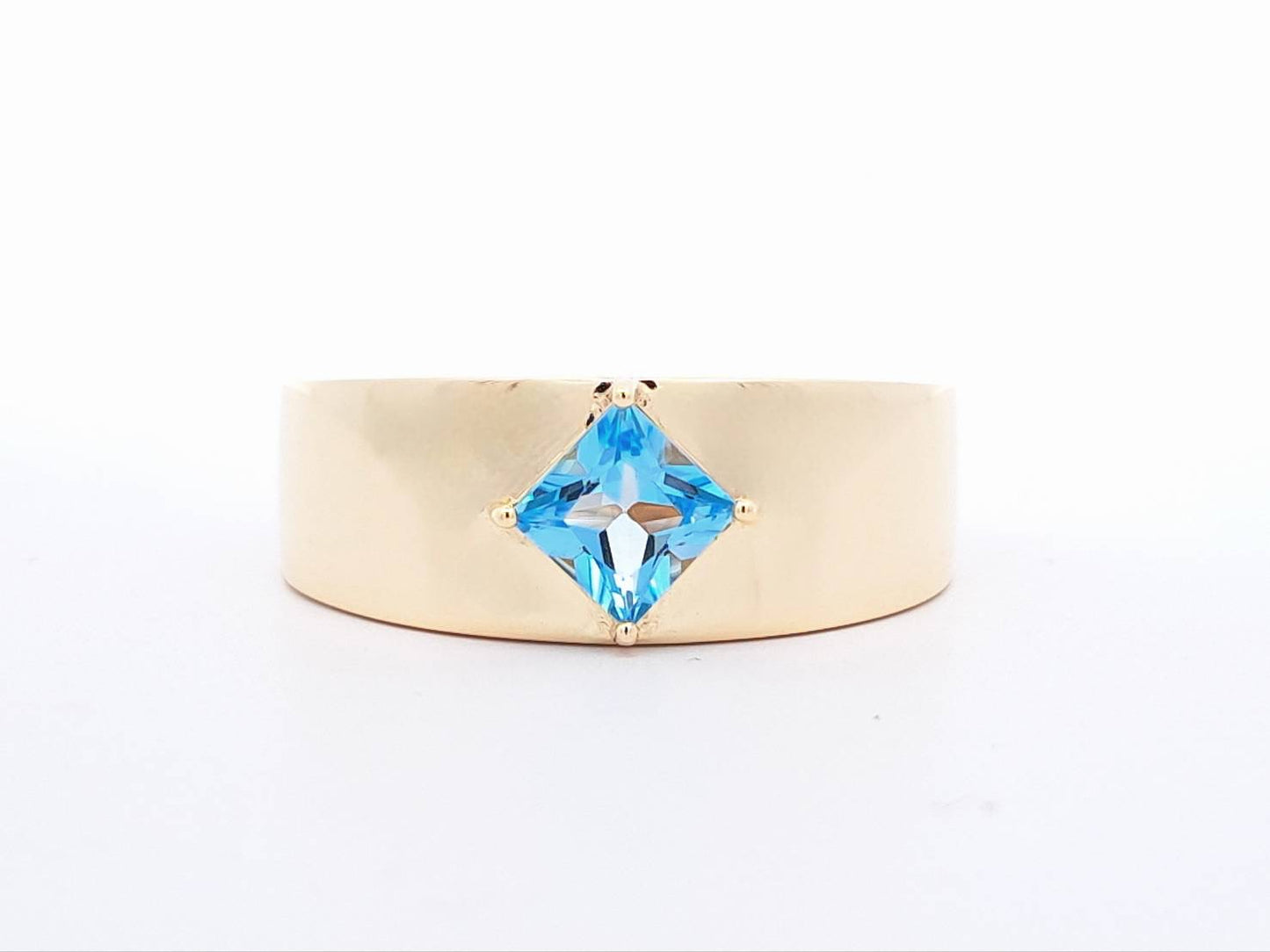 Blue Topaz Cigar Band Ring